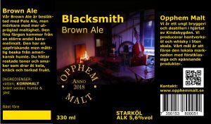 Etikett Blacksmith Brown Ale.