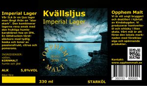 Etikett Kvällsljus Imperial Lager.