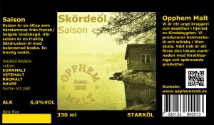 Etikett Skördeöl Saison.